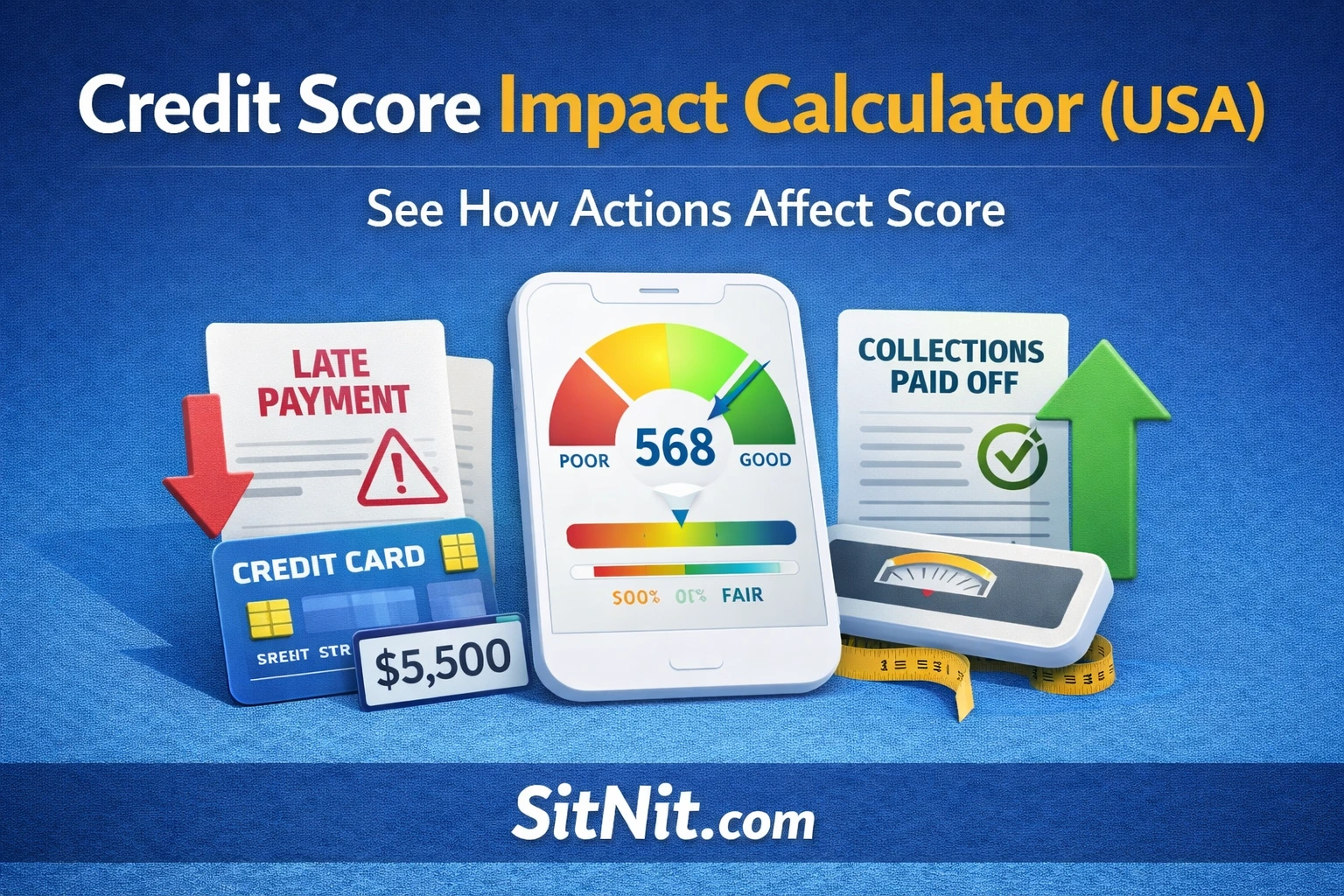 Credit Score Impact Calculator 2026 | 25+ Actions (USA)