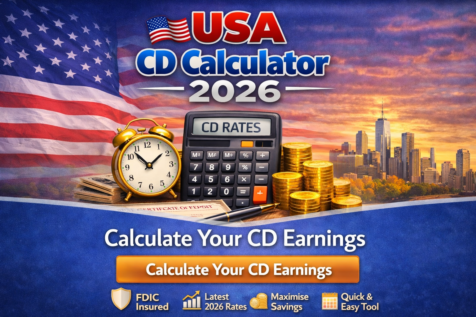 USA CD Calculator 2026 | Certificate of Deposit Interest Calculator