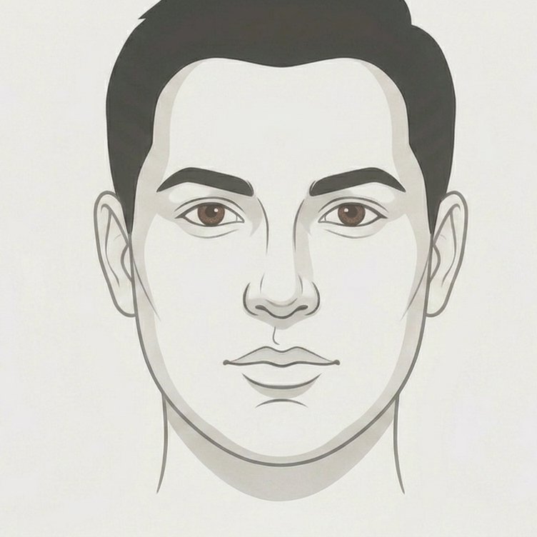 Round face shape — add vertical height to flatter round faces