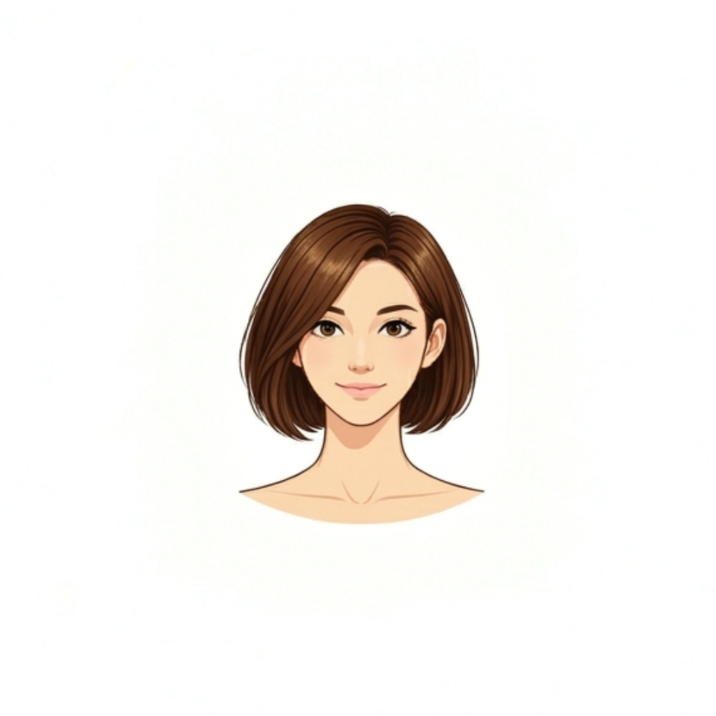 A-line bob for round face female — elongating angled bob 2026