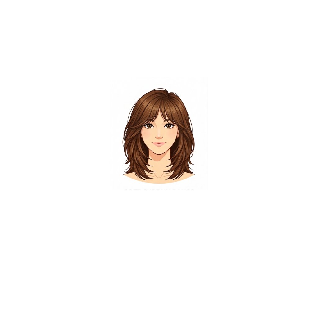 Curtain bangs hairstyle 2026 — face-framing centre-parted fringe