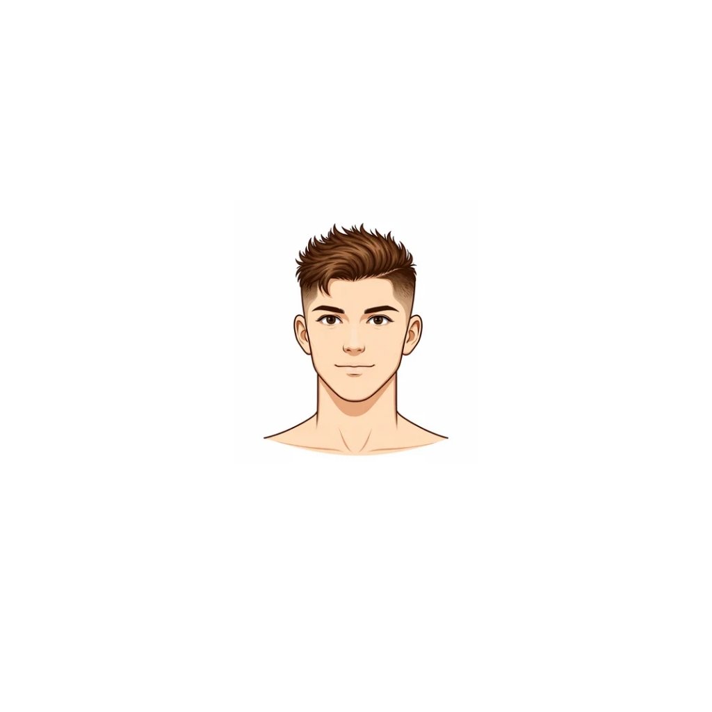 High skin fade with textured top — best haircut for round face men 2026
