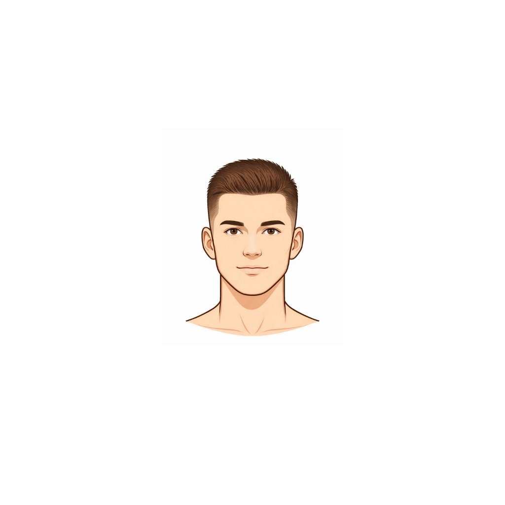 Ivy League longer crew cut for round face male — professional 2026