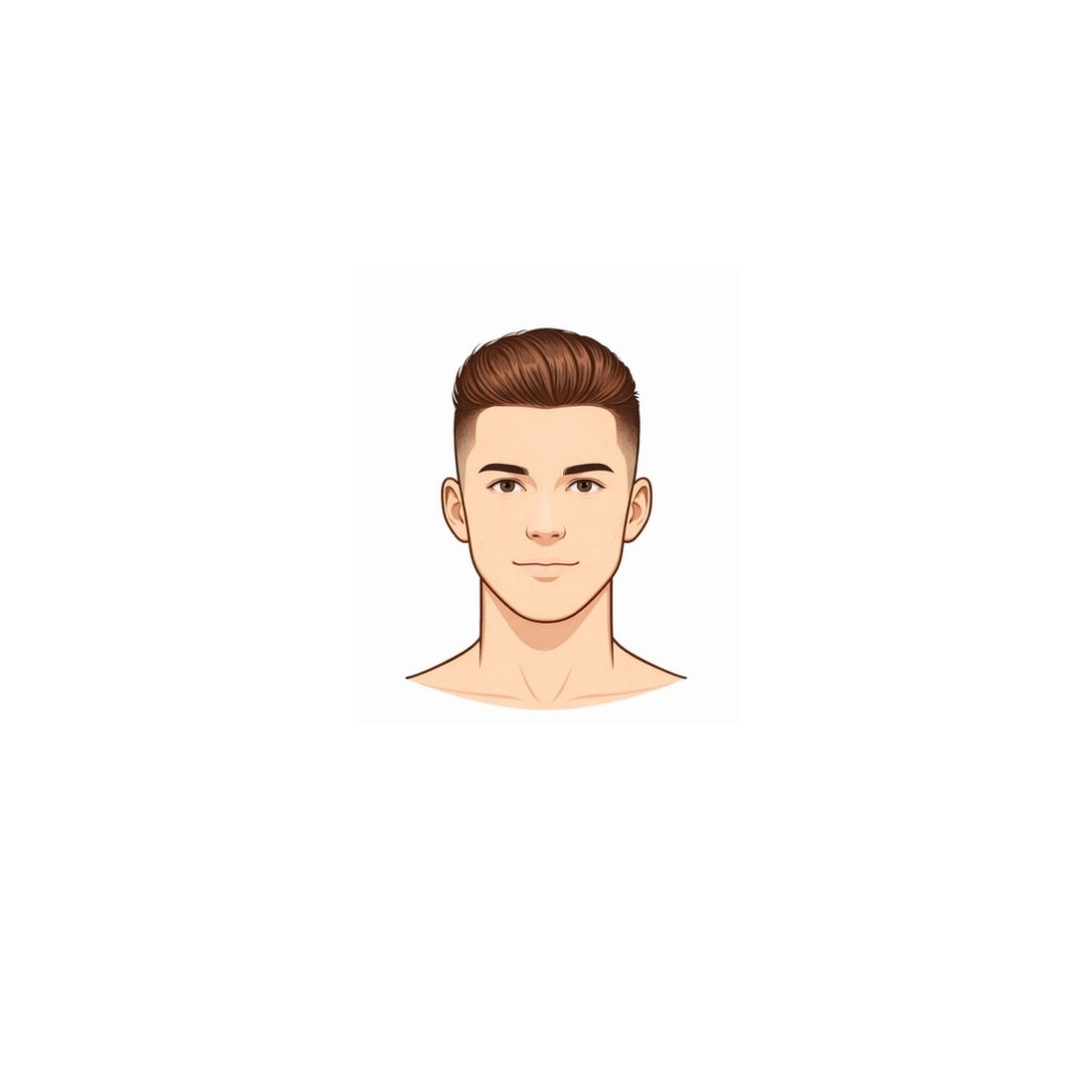 Pompadour with high fade for round face male — slimming 2026