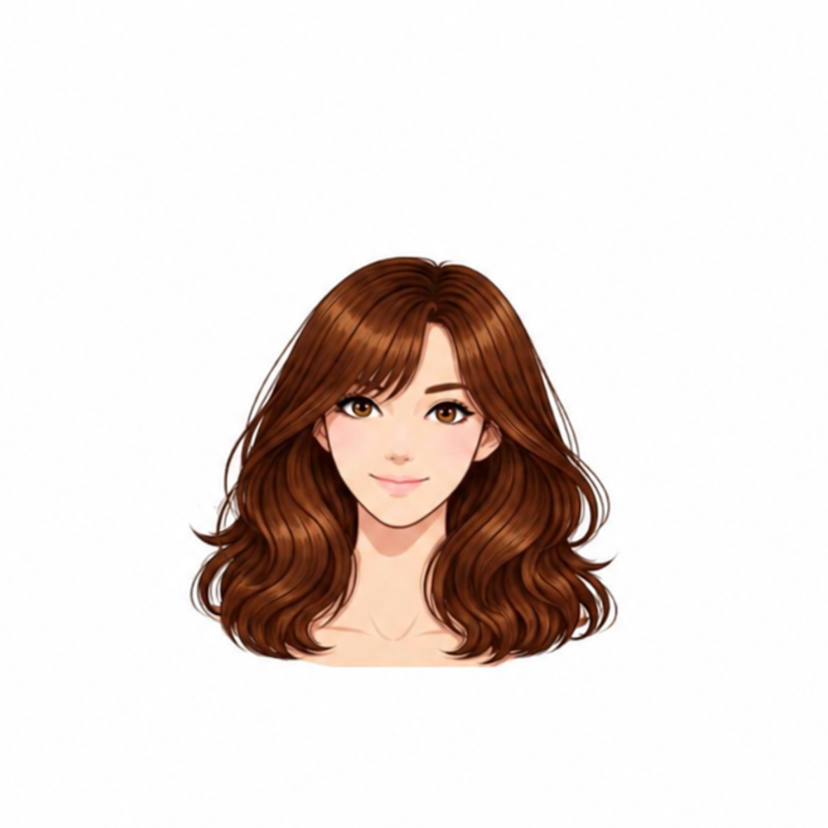 Curtain bangs with waves โ oval face hairstyle 2026 female