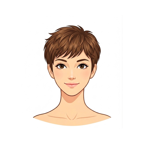Textured pixie cut โ oval face female short hairstyle 2026