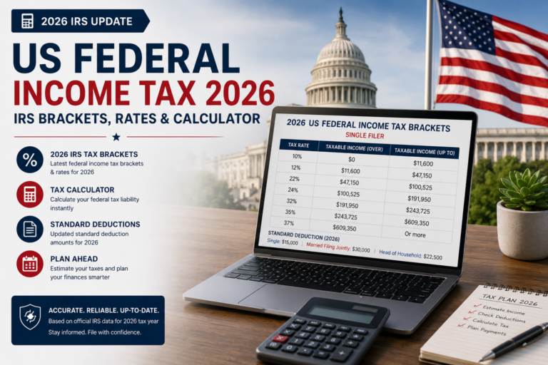 US Federal Income Tax 2026: IRS Brackets, Rates & Calculator